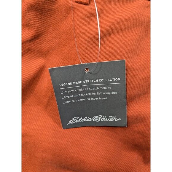 Eddie Bauer Pants 10 Petite Legend Wash Boyfriend Slim Stretch Orange - Picture 6 of 16